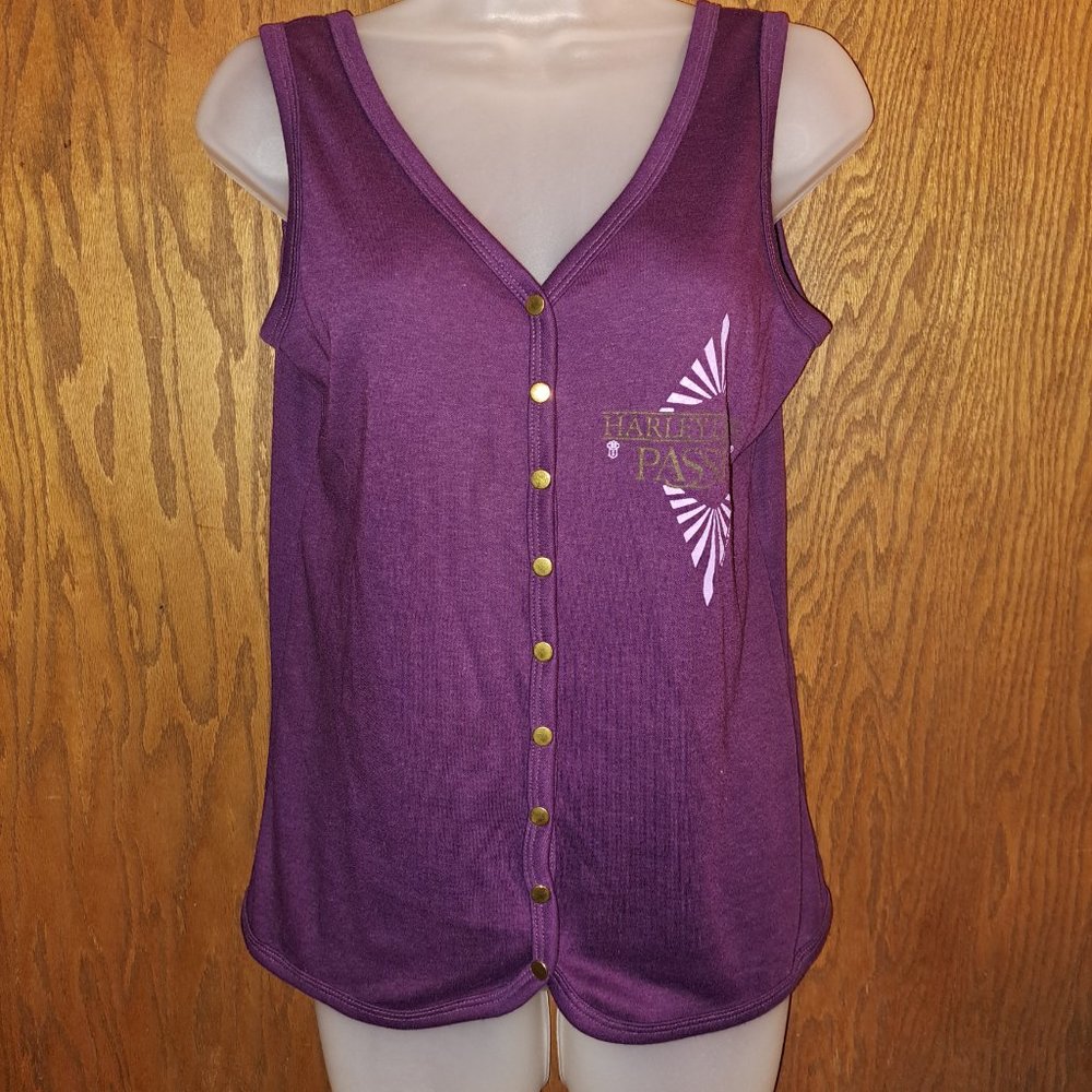 "1988' Vintage Harley Davidson Motorcycles Button Up Tank Top/Ladies